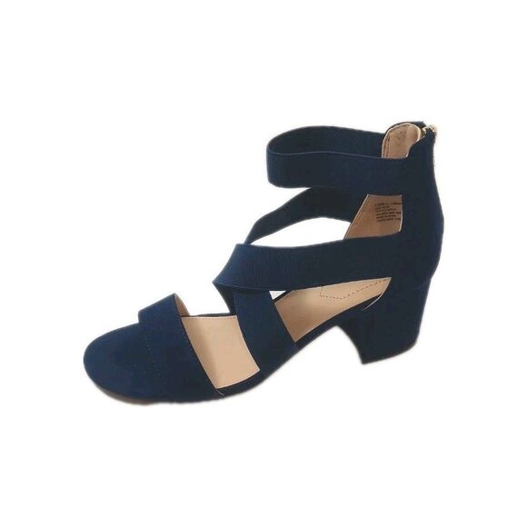 Liz Claiborne Women's Size 10 Emmah Heeled Sandals 10M Navy Blue Strappy - Picture 1 of 14